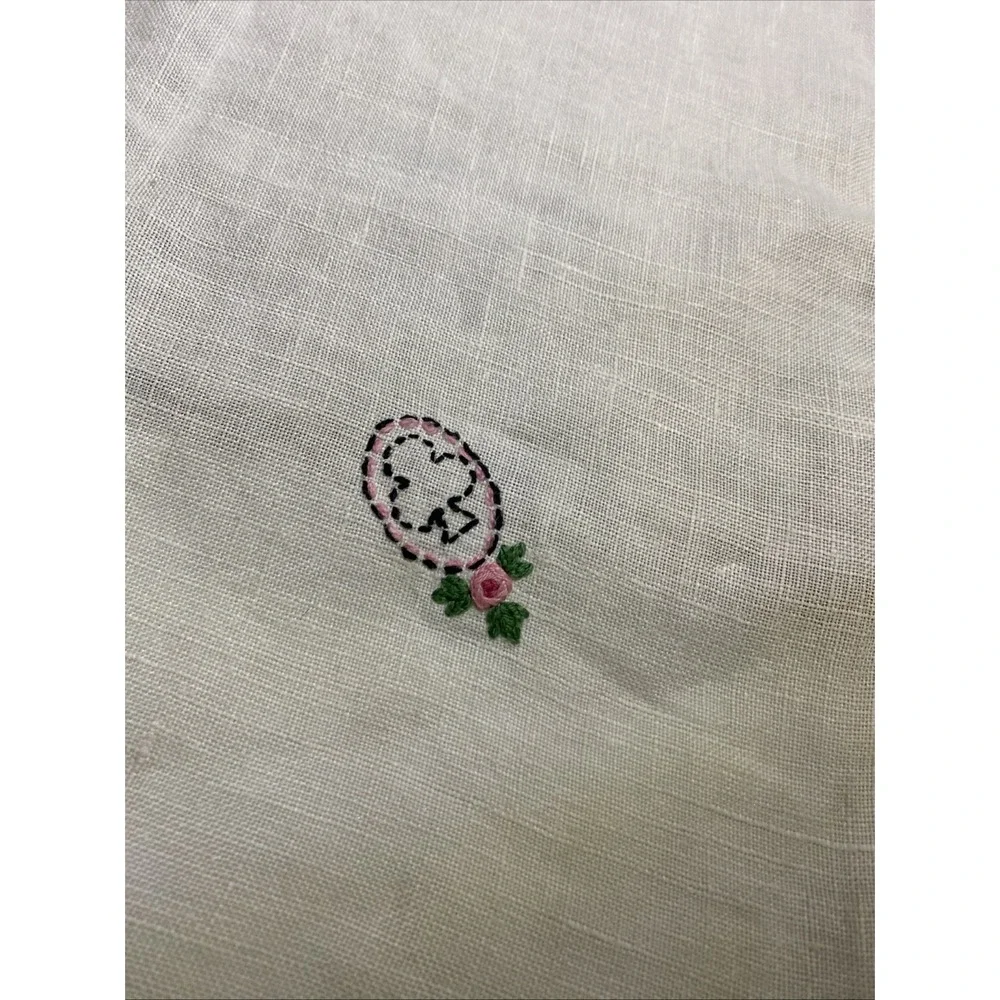 VTG Linen Card Table Cover Tablecloth 30x 29